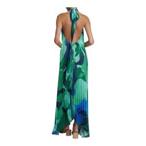 Elegant Backless Green and Blue Dress